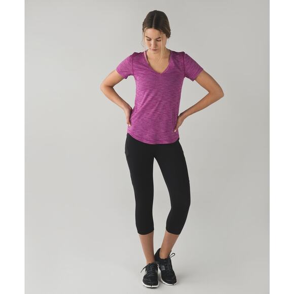 LULULEMON Women's What The Sport Tee In Heathered Regal Plum - Picture 2 of 10